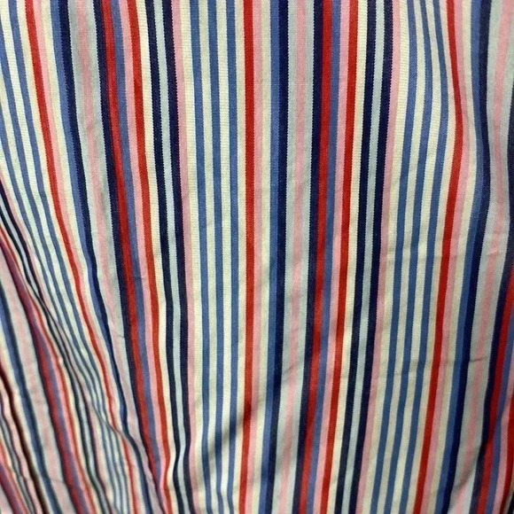 PETER MILLAR MENS SIZE 17/43 COTTON LONG SLEEVE SHIRT PINK  PURPLE NAVY STRIPES - Picture 14 of 14